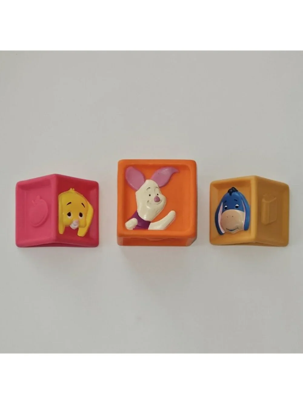 Winnie Pooh Blocks Rubber Squeak Square Piglet Plastic Triangle Rabbit Eeyore